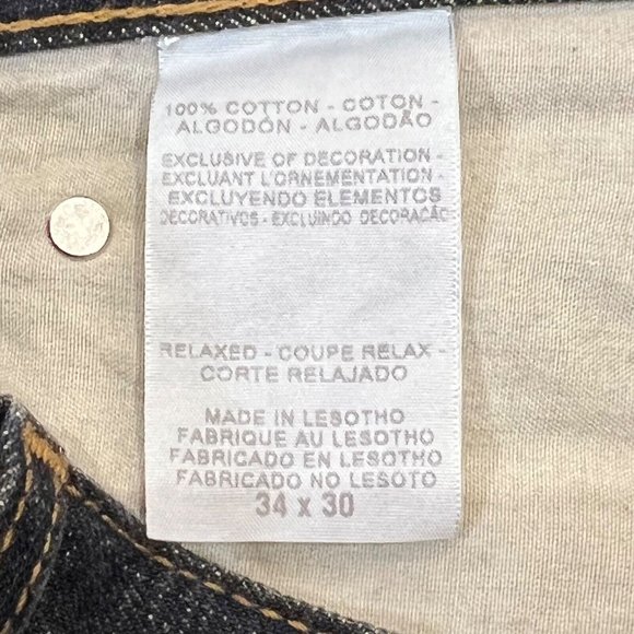 DENIZEN from LEVI’S Relaxed Straight Leg Dark Blue Mens Jeans Size 34x30 Cotton - Picture 3 of 10